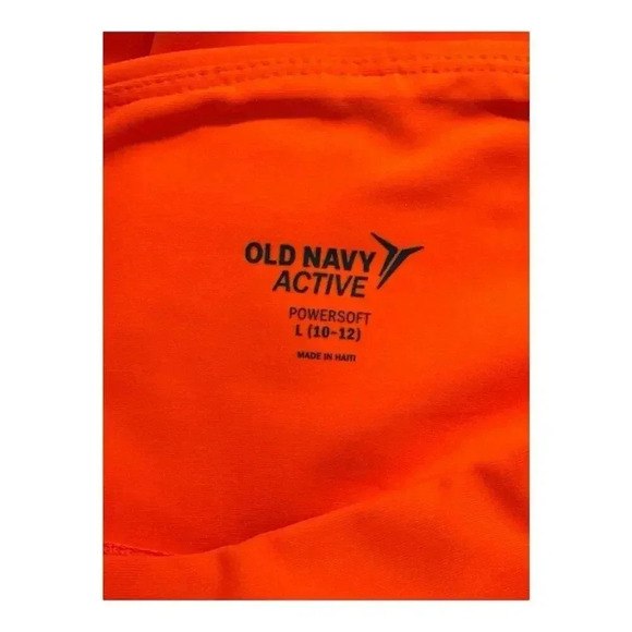 NEW Old Navy Active Girl’s Large Orange High-Waist Biker Shorts Activewear NWT - Picture 3 of 5